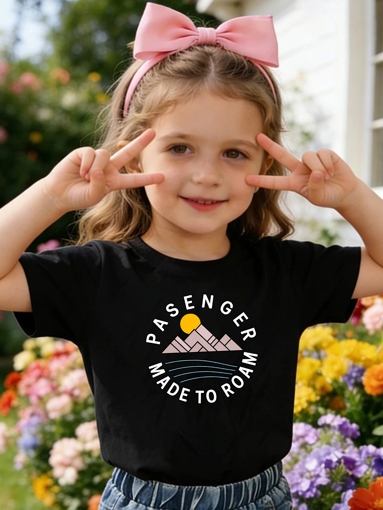 Outdoor Adventure Girl - เสื้อยืดเด็กพิมพ์ลายข้อความผจญภัยบนภูเขา เหมาะสำหรับเด็กชายและเด็กหญิง ชุดคู่สำหรับครอบครัว ผ้าฝ้าย คอกลม แขนสั้น