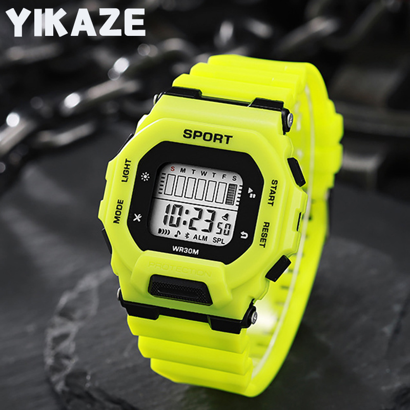 Outdoor Adventure Sports - YIKAZE ผู้ชายกีฬานาฬิกากันน้ํา LED นาฬิกาดิจิตอลนักเรียนผจญภัยกลางแจ้งแนวโน้มมัลติฟังก์ชั่นาฬิกาอิเล็กทรอนิกส์ของขวัญ