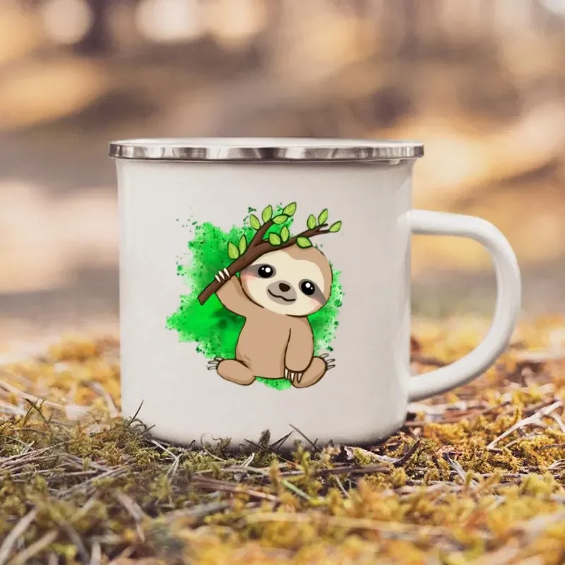 Outdoor Adventure Festival - แก้วกาแฟ Take It Sloth แก้วเคลือบภาพประกอบผจญภัย Sole