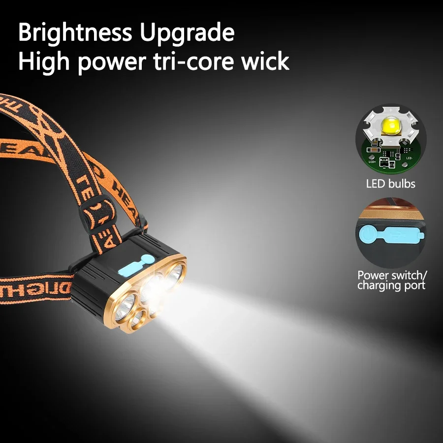 ไฟฉายคาดศีรษะแบบชาร์จไฟได้ 5 L - Headlamp Waterproof Rechargeable บทวิจารณ์และราคา