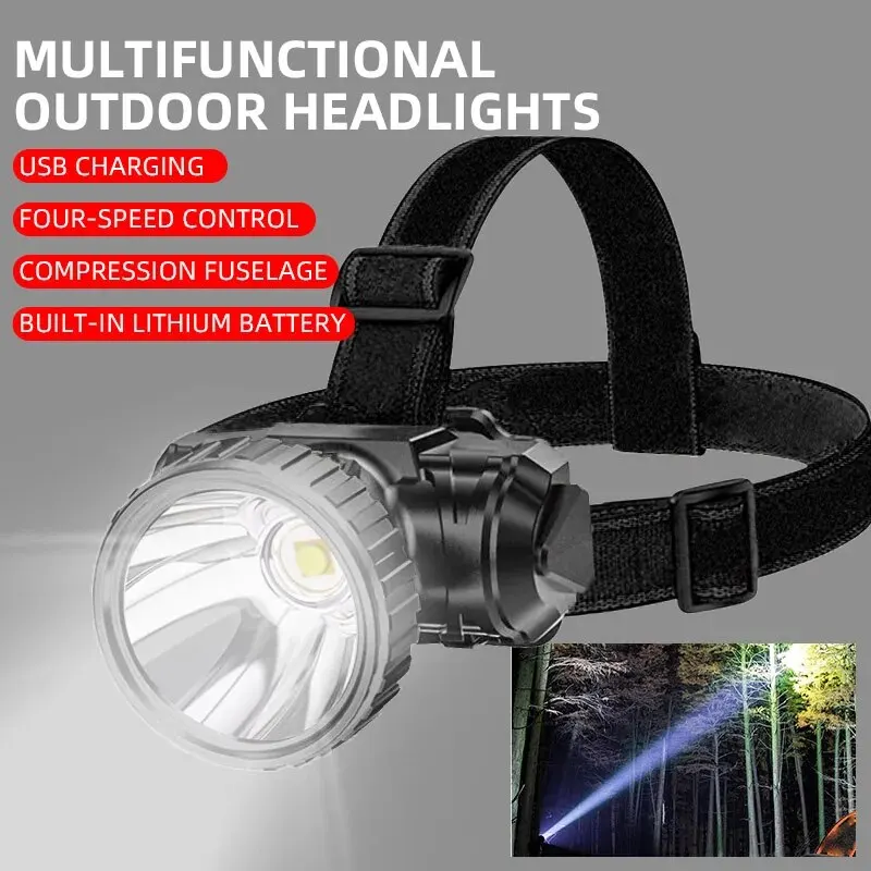 LED Strong Light Five Headed ไ - Headlamp Waterproof Rechargeable บทวิจารณ์และราคา