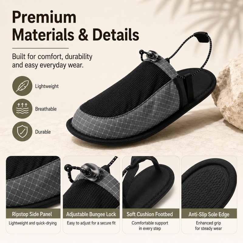 รองเท้าแตะกันน้ำแบบพับได้ แห้ง - Outdoor Adventure Shoes บทวิจารณ์และราคา