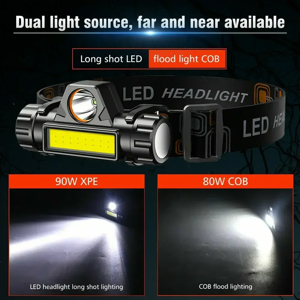 ไฟฉายคาดศีรษะ LED COB แบบชาร์จ - Headlamp Waterproof Rechargeable บทวิจารณ์และราคา